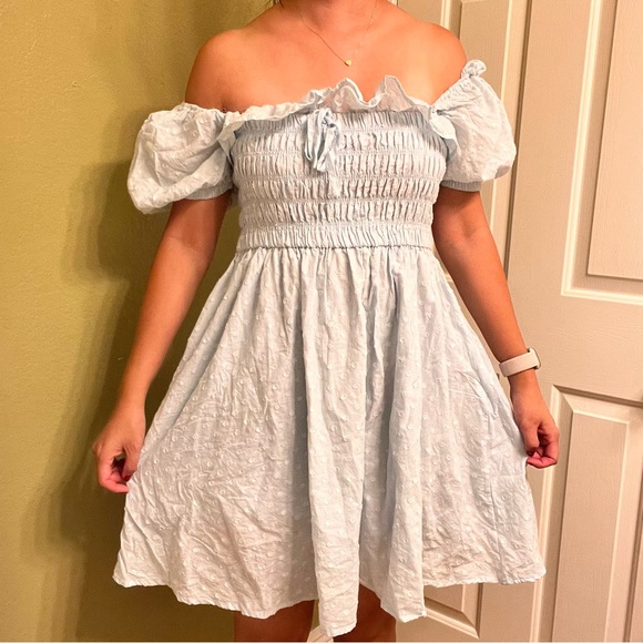 R. Vivimos Baby Blue Coquette Y2K Cottagecore Dress - Picture 4 of 5